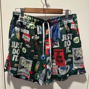 Nike Green and White Athletic Shorts